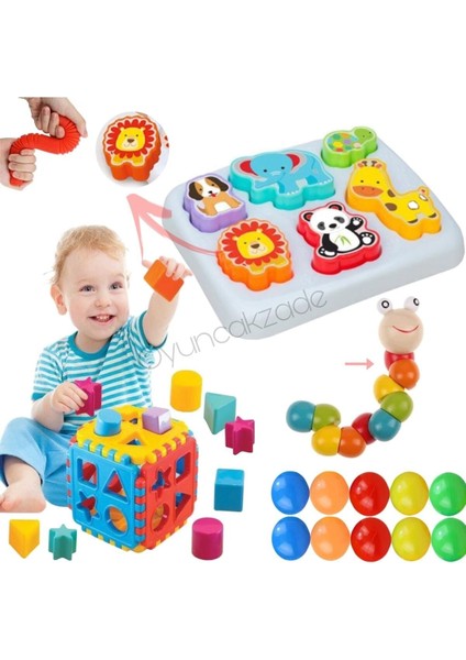 Sevimli Hayvanlar Bultak ve Puzzle Top Seti, 0-3 Yaş, Eğlenceli ve Esnek Oyun Seti