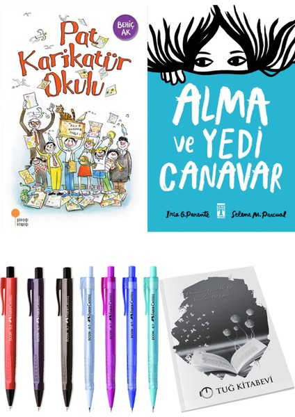 Alma ve Yedi Canavar ve Pat Karikatür Okulu 2'li Set - Kalem