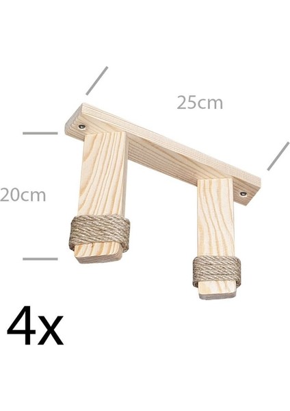 12 Parça Doğal Ahşap Peluş Kedi Oyun Merdiveni Seti Köprü Platform Oyun Duvarı (Set3)
