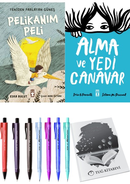 Alma ve Yedi Canavar ve Yeniden Parlayan Güneş Pelikanım Peli 2'li Set - Kalem