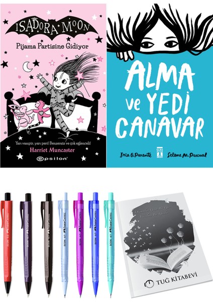 Alma ve Yedi Canavar ve Isadora Moon 10 Pijama Partisine Gidiyor 2'li Set - Kalem