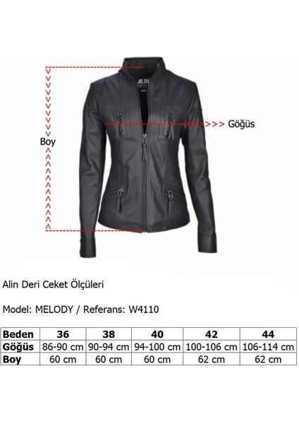 Melody Hakiki Deri Kadın Siyah Fit Deri Mont modelleri