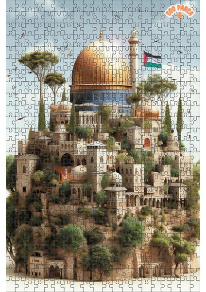 Ahşap Puzzle 500 Parça Çerçeveli Duvar Dekoru 30x50, Çift Katlı, Asılabilir, Dayanıklı