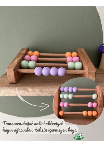 Pastel renklerde doğal ahşap Montessori abaküs, analitik ve matematik oyunu, 3+ yaş fiyatları