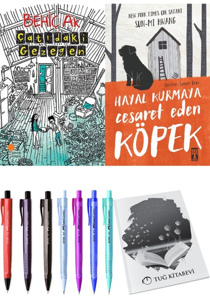 Hayal Kurmaya Cesaret Eden Köpek ve Çatıdaki Gezegen 2'li Set - Kalem
