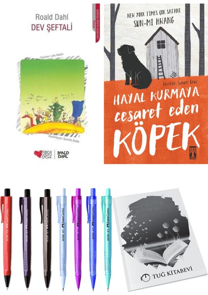 Hayal Kurmaya Cesaret Eden Köpek ve Dev Şeftali 2'li Set - Kalem