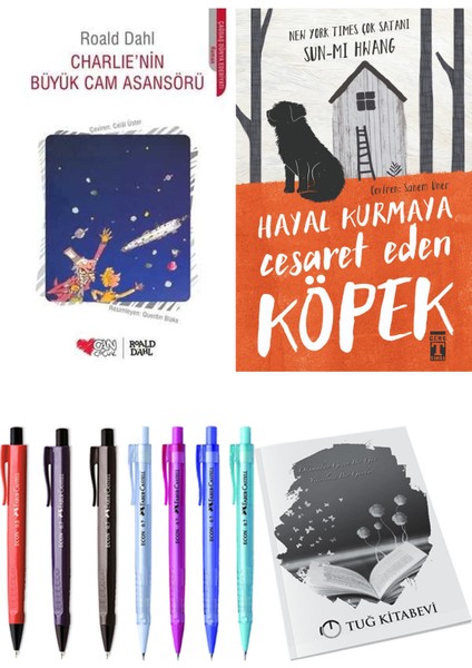 Hayal Kurmaya Cesaret Eden Köpek ve Charlie'nin Büyük Cam Asansörü 2'li Set - Kalem