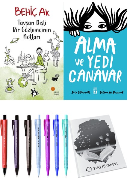 Alma ve Yedi Canavar ve Tavşan Dişli Bir Gözlemcinin Notları 2'li Set - Kalem