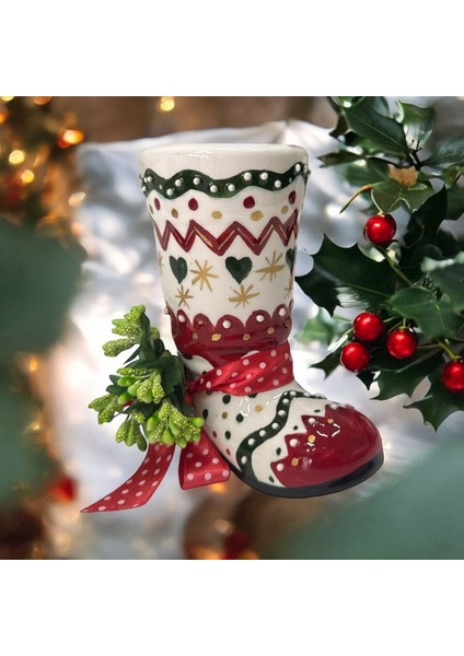 Aygen Creative Art Yılbaşı Hediyelik Kalemlik Çini Handmade Kalemlik Çini Çizme Zigzag Tasarım Hediyelik Kalemlik Noel fiyatları