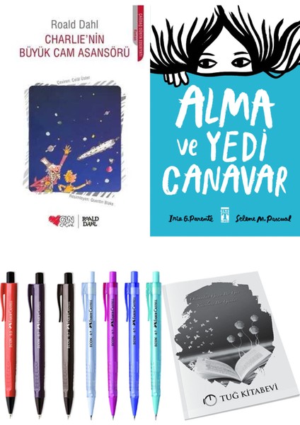 Alma ve Yedi Canavar ve Charlie'nin Büyük Cam Asansörü 2'li Set - Kalem