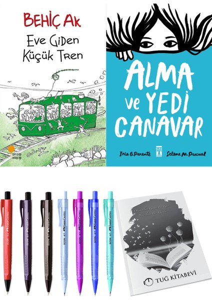 Alma ve Yedi Canavar ve Eve Giden Küçük Tren 2'li Set - Kalem