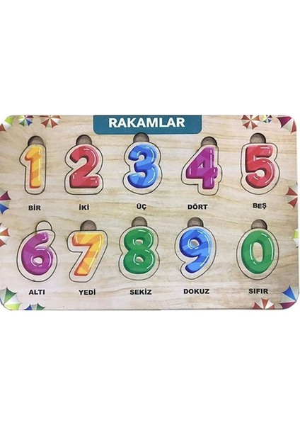 Renkli Ahşap Çocuk Puzzle, Sayı Bul ve Tak, Eğlenceli Öğrenme Oyunu 3+ yaş fiyatları