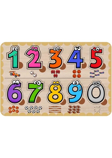 Renkli Ahşap Çocuk Puzzle, Sayı Bul ve Tak, Eğlenceli Öğrenme Oyunu 3+ yaş fırsatları