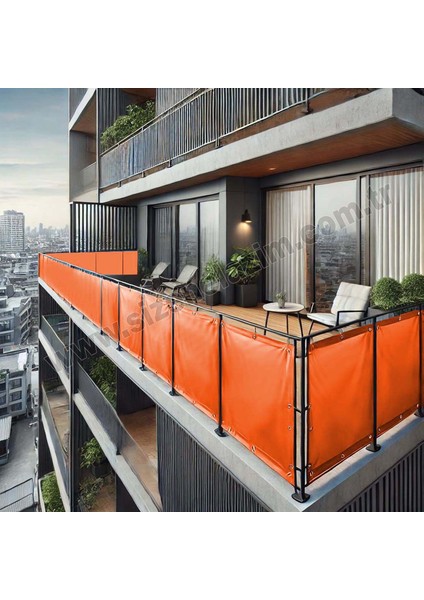 150CM Yükseklikliler Turuncu Pvc Su Geçirmez Balkon Demiri Korkuluk Çit Branda