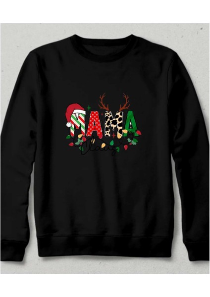 Christmas Festive Mama Style Siyah