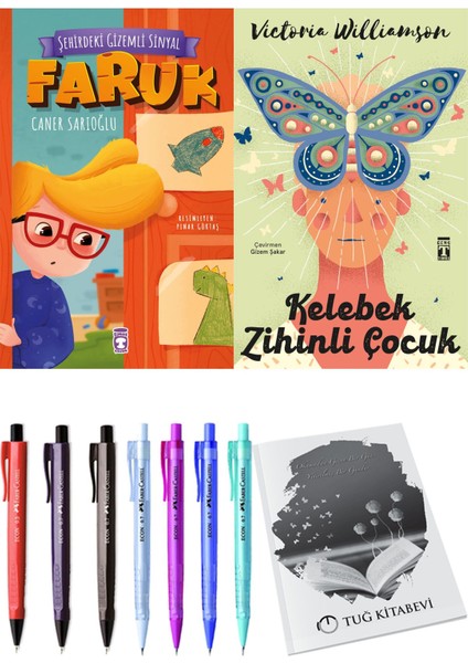 Kelebek Zihinli Çocuk ve Şehirdeki Gizemli Sinyal Faruk 2'li Set - Kalem