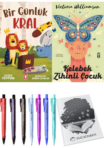 Kelebek Zihinli Çocuk ve Bir Günlük Kral 2'li Set - Kalem