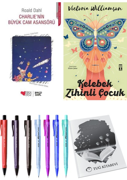 Kelebek Zihinli Çocuk ve Charlie'nin Büyük Cam Asansörü 2'li Set - Kalem