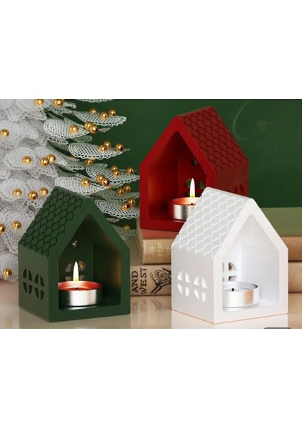 Iskandinav Ev Mumluk, 1 adet Beton Dekoratif Mumluk, Tealight Ev Mumluk, Dekoratif Hediyelik