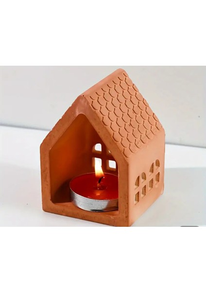 Iskandinav Ev Mumluk, 1 adet Beton Dekoratif Mumluk, Tealight Ev Mumluk, Dekoratif Hediyelik