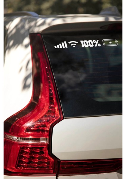 Batarya Wifi Icon Araba Motorsikler Sticker 29CMX5 cm