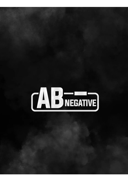 Ab - Negatif Kan Grubu Araba Motorsiklet Etiket Sticker 14CM Beyaz Renk