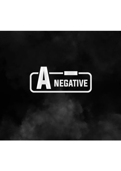 A - Negatif Kan Grubu Araba Motorsiklet Etiket Sticker 14CM Beyaz Renk