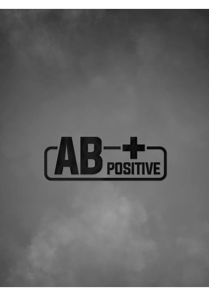 Ab + Pozitif Kan Grubu Araba Motorsiklet Etiket Sticker 14CM Siyah Renk