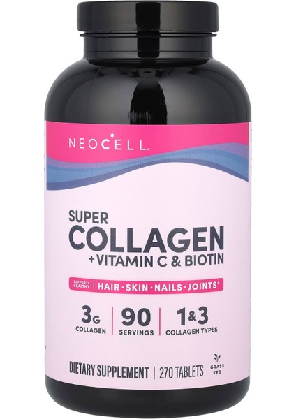 Neocell, Super Kolajen + Vitamin C & Biotin, 270 Tablet %100 Orj