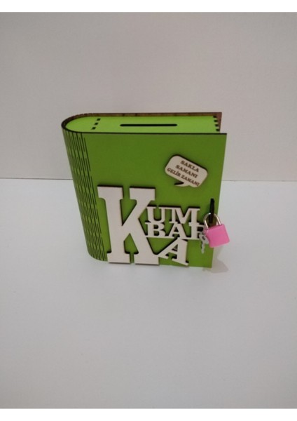 Yeşil Ahşap Kitap Görünümlü Dekoratif Kumbara, şık ve kullanışlı tasarım