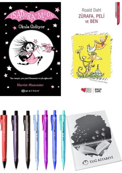 Zürafa, Peli ve Ben ve Isadora Moon 1 Okula Gidiyor 2'li Set - Kalem