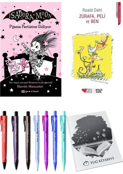 Zürafa, Peli ve Ben ve Isadora Moon 10 Pijama Partisine Gidiyor 2'li Set - Kalem
