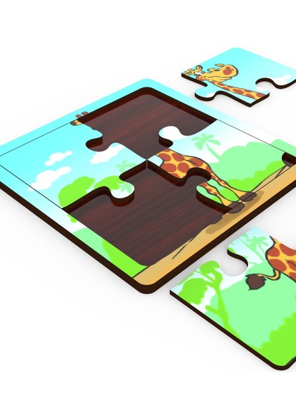 Minıq Toys Ahşap Cuce Zurafa Mini Puzzle (4 Parca)