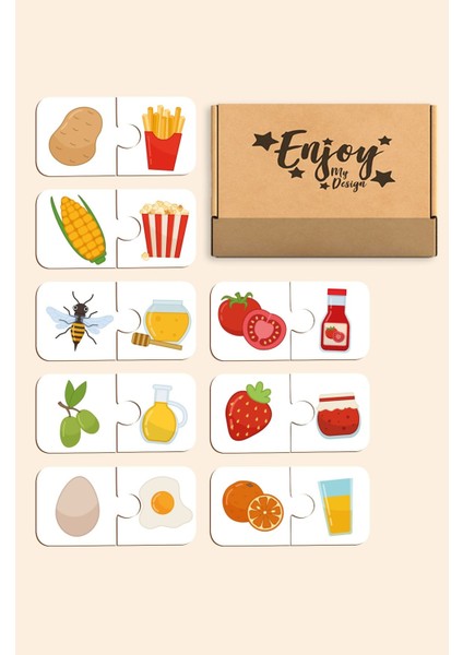 Ahşap Ilişki Kurma Iki Parçalı Puzzle Eşleştirme Oyunu Okul Öncesi Bebek Eğitici Oyuncak
