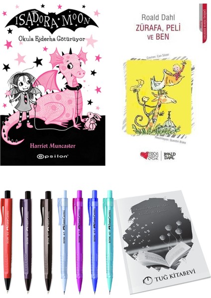 Zürafa, Peli ve Ben ve Isadora Moon 6 Okula Ejderha Götürüyor 2'li Set - Kalem