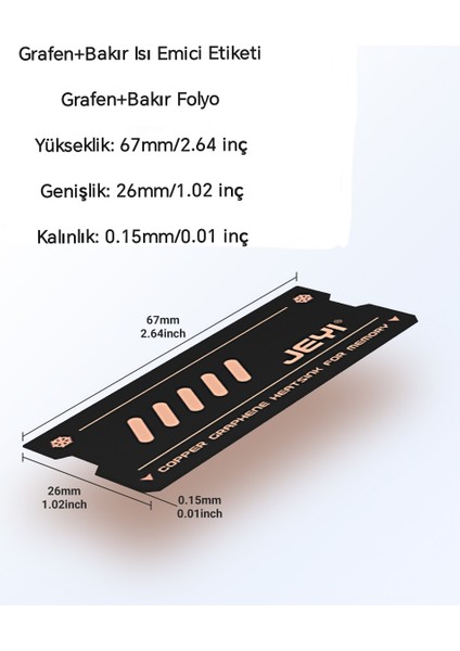JEYI Ram Soğutucu 2/Adet Isı Emici Termal Soğutucu Laptop Dizüstü Bilgisayar İçin DDR/DDR2/DDR3/DDR4/DDR5 Yüksek Performanslı Grafen