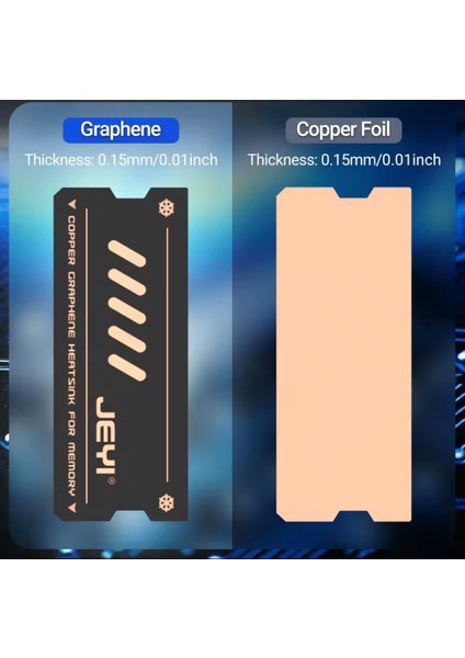 JEYI Ram Soğutucu 2/Adet Isı Emici Termal Soğutucu Laptop Dizüstü Bilgisayar İçin DDR/DDR2/DDR3/DDR4/DDR5 Yüksek Performanslı Grafen