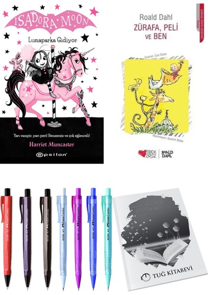 Zürafa, Peli ve Ben ve Isadora Moon 7 Lunaparka Gidiyor 2'li Set - Kalem