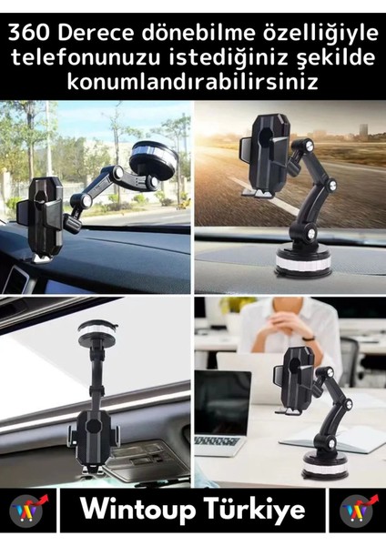 Premium Kompakt 4.7-6.7 Inç 360 Derece Dönebilen Ayarlanabilir 3 Kademeli Çok Amaçlı Telefon Tutucu fiyatları