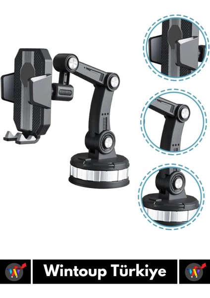 Premium Kompakt 4.7-6.7 Inç 360 Derece Dönebilen Ayarlanabilir 3 Kademeli Çok Amaçlı Telefon Tutucu modelleri
