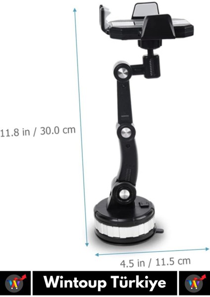 Premium Kompakt 4.7-6.7 Inç 360 Derece Dönebilen Ayarlanabilir 3 Kademeli Çok Amaçlı Telefon Tutucu indirimleri