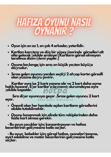 20 Parça Ahşap Zeka Kartları Eşleştirme ve Hafıza Oyunu, 2+ Yaş fırsatları