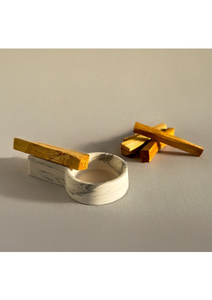 Palo Santo Tütsü Seti – 4 Adet Palo Santo (40-45GR), Palo Santo Tütsülük (Mermer Desen) - Peru
