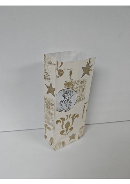 Renkli Desenli Kese Kağıdı - Hediye Poşeti - 8X20X5 cm - 10 Adet - Ç017