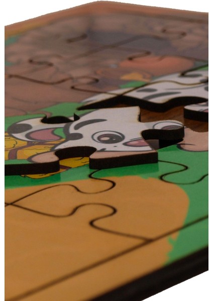 Sevimli Köpek ve Arkadaşları Ahşap Puzzle 24 Parça, Renkli ve Metalik Baskı fiyatları