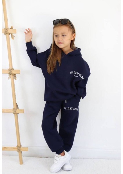 Eşofman Takımı Alt-Üst Unisex Çocuk Owersize Siyah Renk Eşofman Takımı Sweatshirt