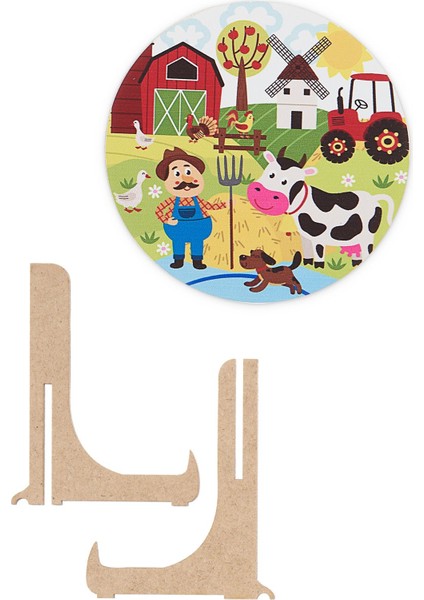 Çiftlik Temalı Dev Ahşap Puzzle 42CM 25PARÇA Çocuk Anaokulu ve Kreşler