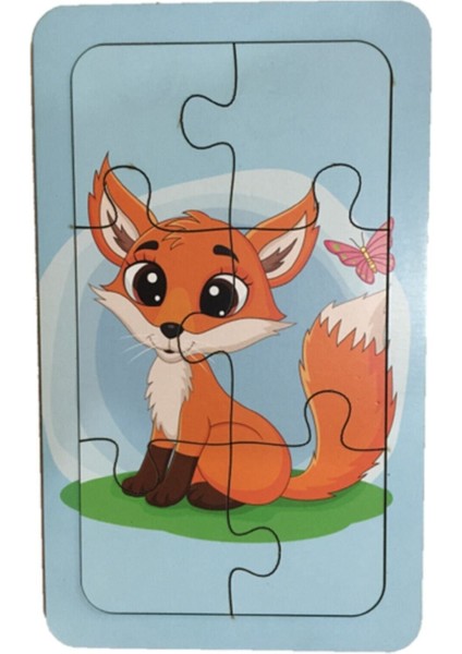 Ahşap Puzzle Ilk Yapbozum 3 Adet 6 Parçalı 18X11CM