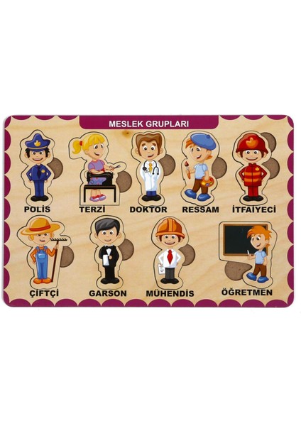 Ahşap Bul Tak Eğitici 2 Adet Yapboz Puzzle Seti
