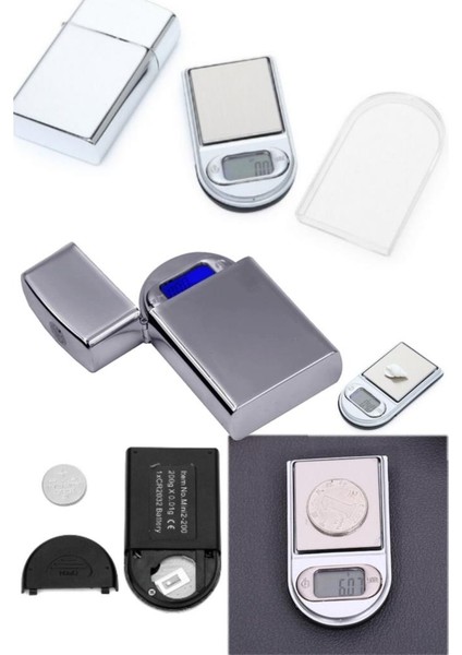Metal Zippo Çakmak Model Mini Dijital Cep Tartısı Akıllı Yüksek Hassasiyetli Gram Ölçeği 100G-0.01G